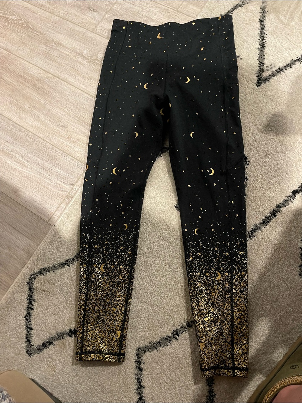 Black & Gold Moon Print Leggings